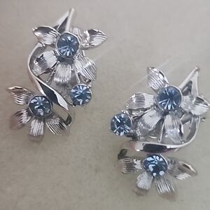 Vintage Sterling Silver Clip-On Earrings Large.